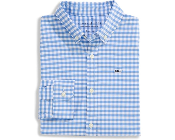 Детская рубашка vineyard vines Skysail Gingham с клеткой и охлаждающим эффектом