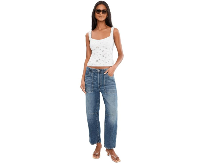 Топ Free People Full Bloom Eyelet Cami с вырезами