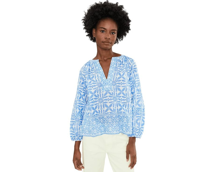 Vineyard Vines топ Emilia с вырезом каре