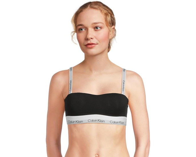Бюстгальтер-бандо Calvin Klein Underwear Icon из хлопка и модала с легким уплотнением