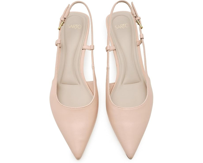 Лодочки A-Amelie Slingback с острым носком и устойчивым каблуком