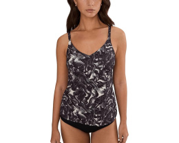 Танкини Nike Expressive Brushstrokes V-neck с устойчивой к хлору тканью и средней поддержкой