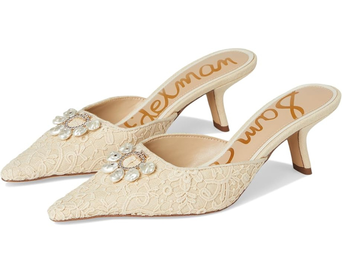 Босоножки на каблуке Brit Orchid с жемчужным декором Sam Edelman