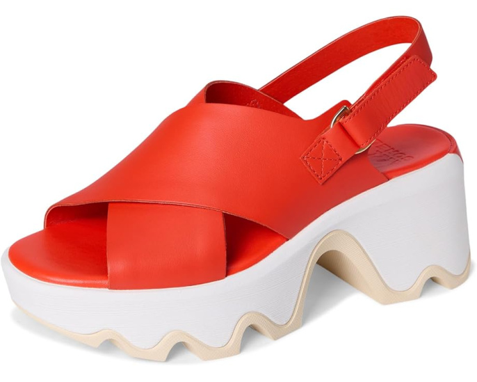 Сандалии SOREL Kinetic Aura Slingback с перекрестным ремешком и квадратным каблуком