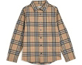 Длинная рубашка Owen Check в клетку Sand от Burberry Kids