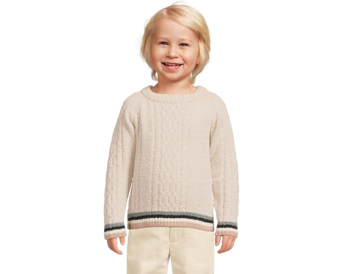 Детский свитер Barefoot Dreams CozyChic Sporty Rib Cable с рельефным узором