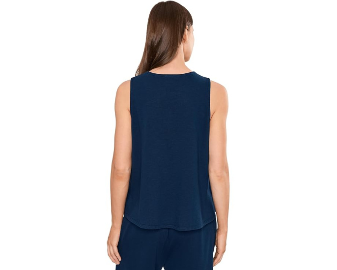 Топ Eileen Fisher Garment Dyed Terry Crew Neck глубокого синего цвета