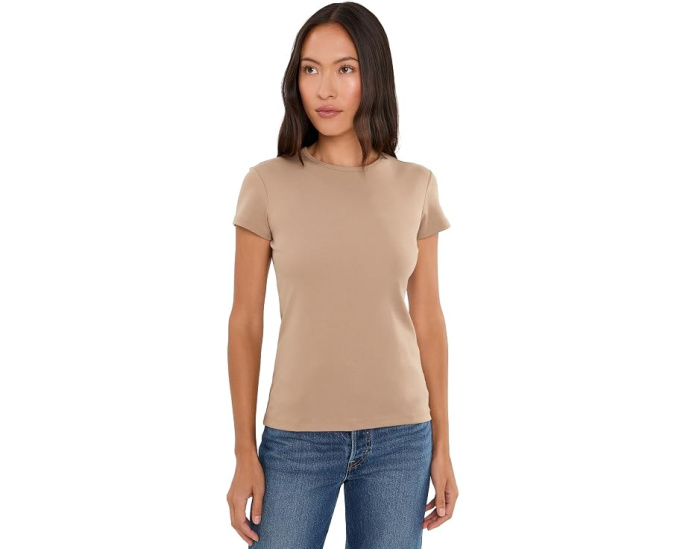 Футболка Petite Stretch Cotton Tee Lauren Ralph Lauren цвета верблюжьей шерсти