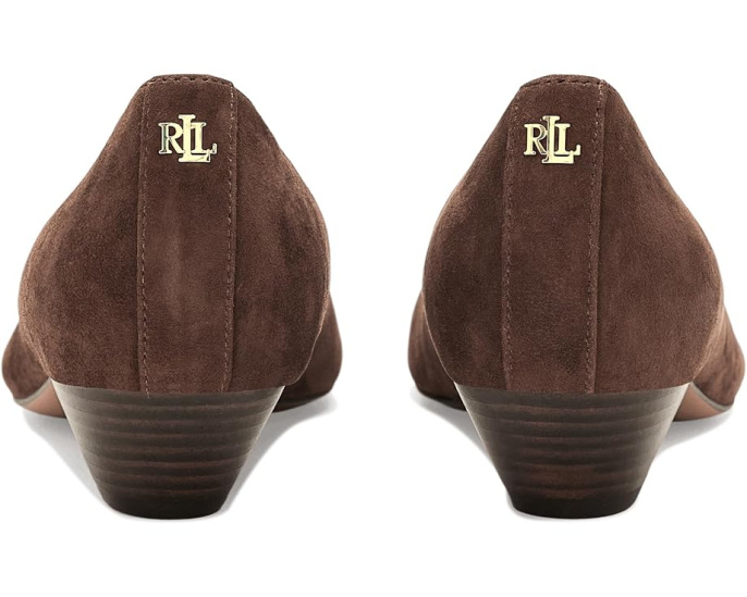 Замшевые балетки Lauren Ralph Lauren Weslee на каблуке