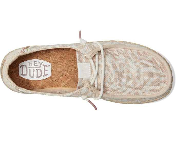 Эспадрильи Hey Dude Wendy Espadrille Retro Palm с пробковой стелькой и тканевым каблуком