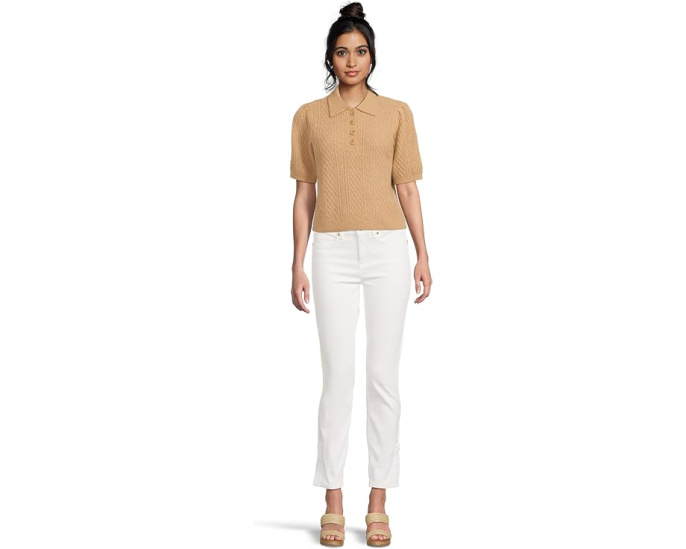 Mixed Stitch Elbow Sleeve Polo
