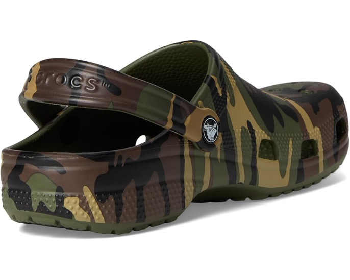 Классические сабо Crocs с сезонным принтом на платформе