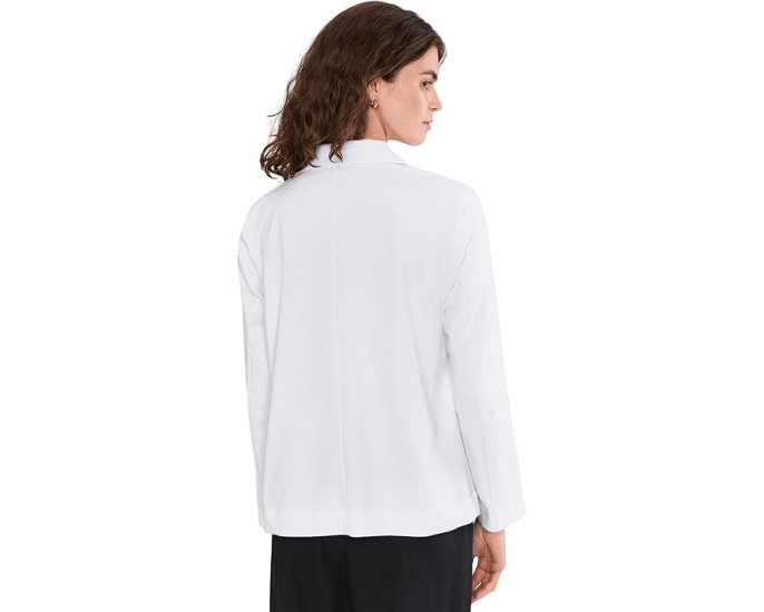 Eileen Fisher Блейзер Cotton Blend Ponte в белом цвете с лацканами