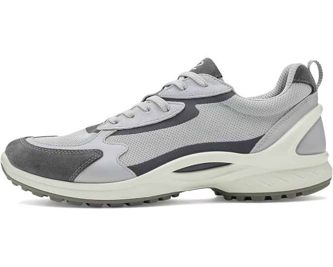 ECCO Biom Energi Sporty Lace-Up серые кроссовки из кожи и текстиля