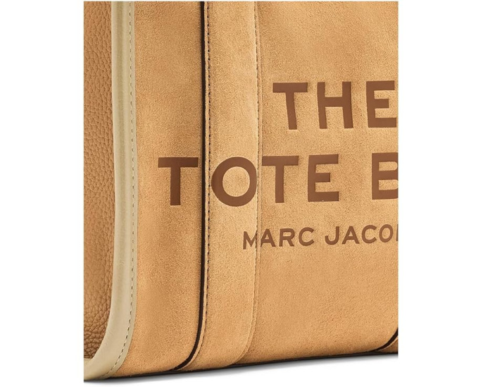Маленькая сумка-тоут Marc Jacobs из замши с тисненым логотипом