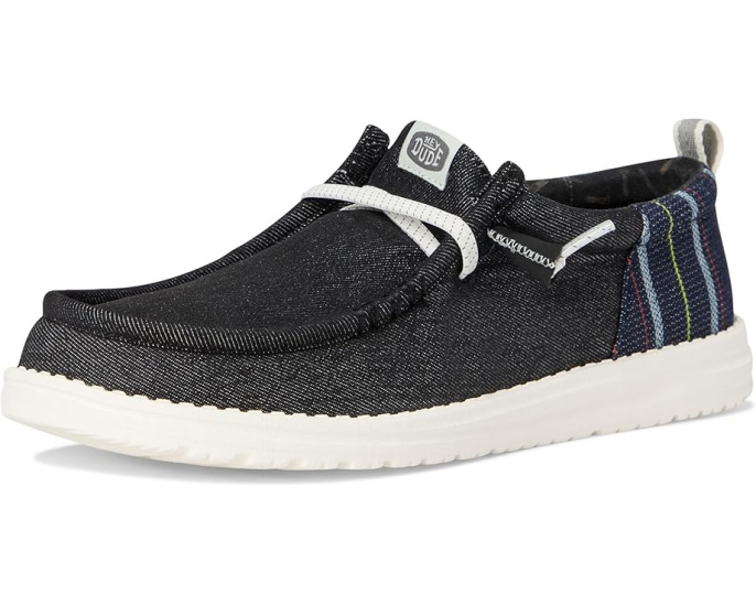 Hey Dude Wally Funk Striped Denim слипоны с джинсовым принтом