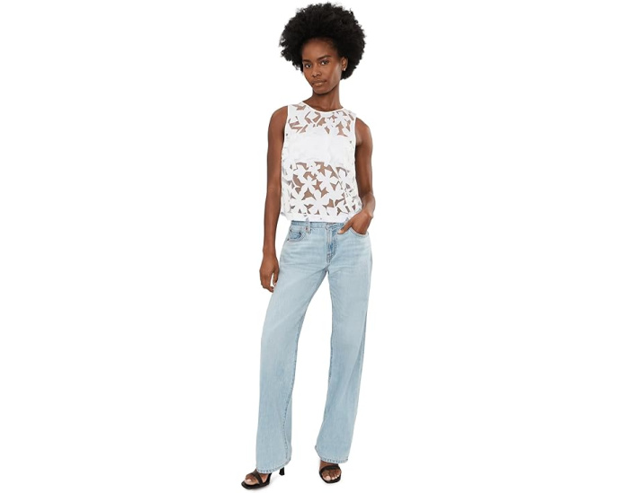 Топ AG Jeans Emilee Shell с лазерной перфорацией цвета First Bloom