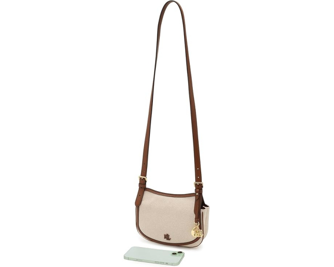 Средняя кроссбоди сумка Lauren Ralph Lauren Marcy из холста с кожаными деталями