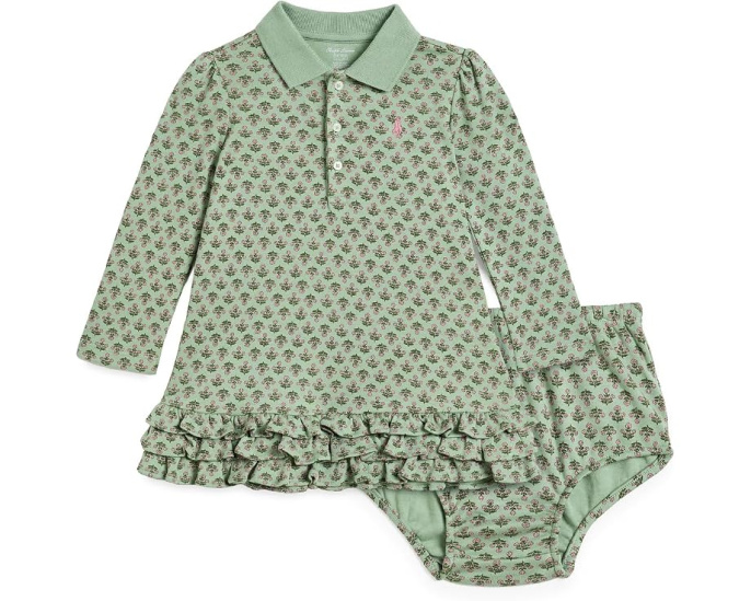 Floral Soft Cotton Polo Dress & Bloomer (Infant)