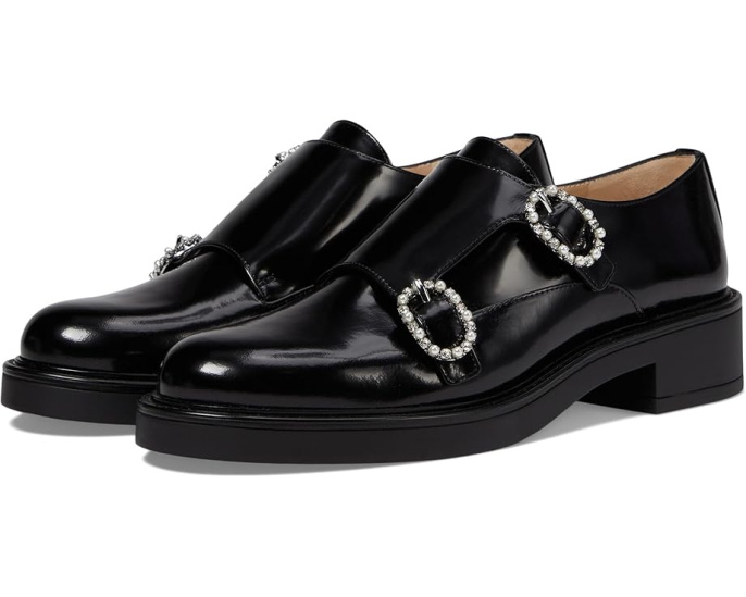 Туфли Leighton с пряжкой на ремешке от Stuart Weitzman из натуральной кожи