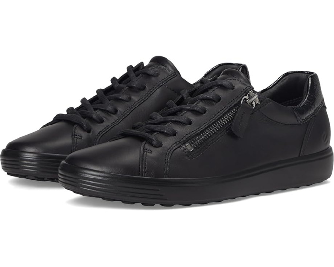 Кроссовки ECCO Soft 7 Side Zip Lace с боковой молнией и кожаным верхом