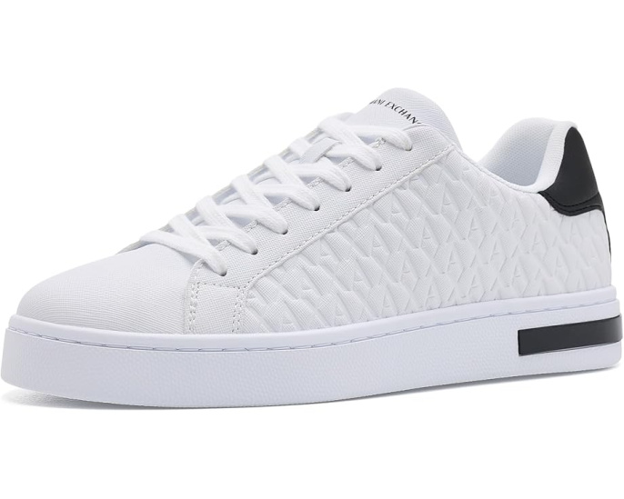 Кроссовки Armani Exchange London кожаные черно-белые