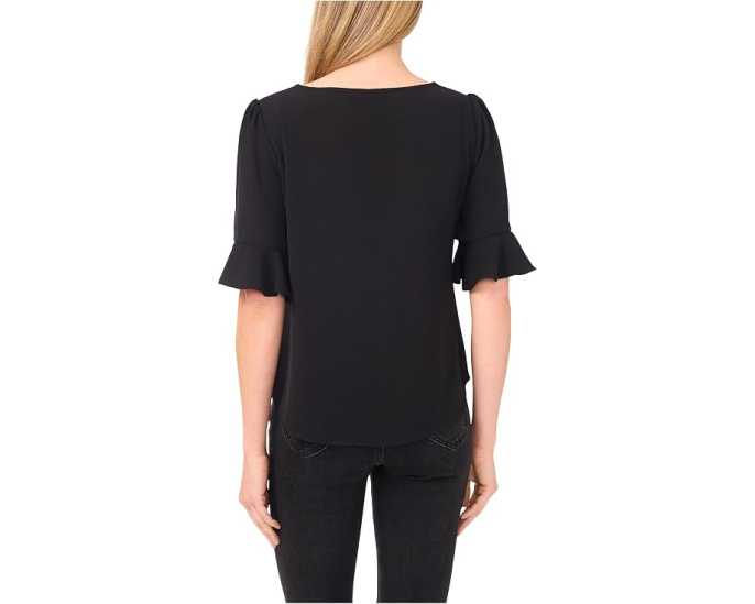 Блузка Ruffle Cuff Split Tie Neck от CeCe с рюшами и завязками