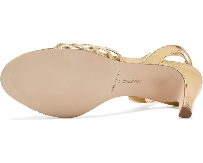 Cinq à Sept сандалии Jackie Metallic Strappy на каблуке