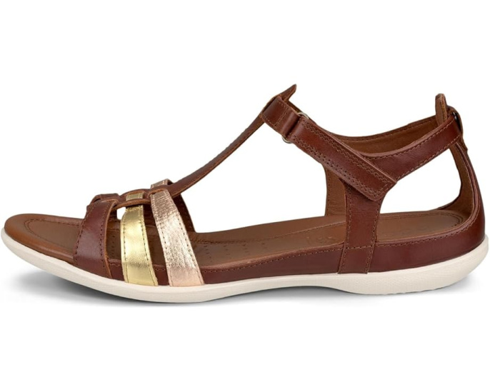 ECCO сандалии Flash T-Strap Sandal с кожаной стелькой и подошвой из ПУ