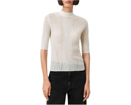Топ AllSaints Filippa с воротником стойкой и короткими рукавами