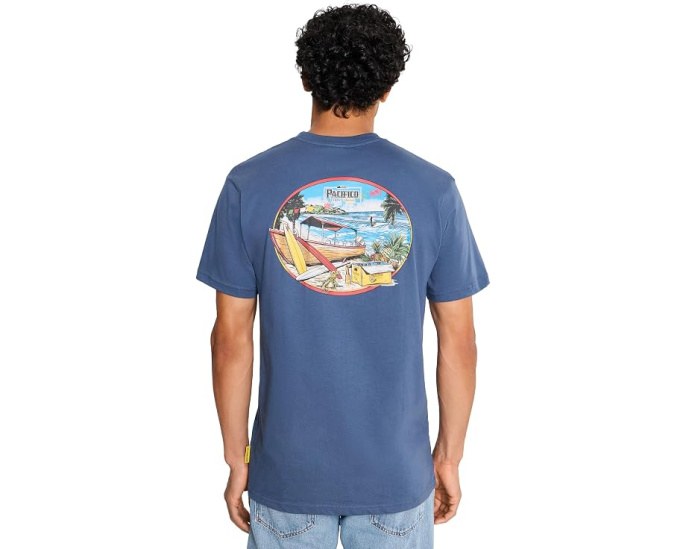 Футболка Pacifico Sayulita Cruising Screen Tee Quiksilver темно-синяя