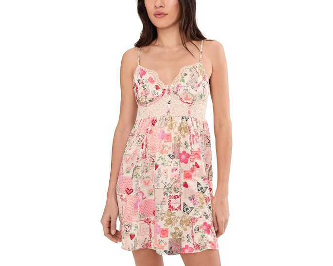 Комбинация Free People Midnight Muse мини с косточками и кружевными деталями