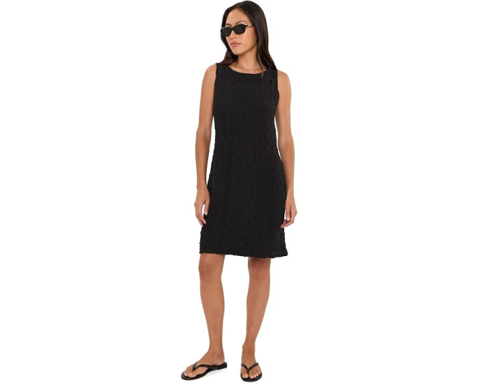 Платье Petite Bubble Jacquard Bateau Neck от Eileen Fisher черное
