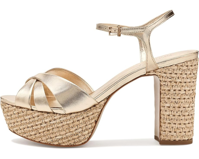 Сандалии Schutz Keefa Raffia с плетеным верхом и каблуком