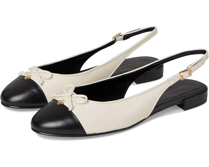 Балетки Tory Burch Cap-Toe Slingback с ремешком на щиколотке