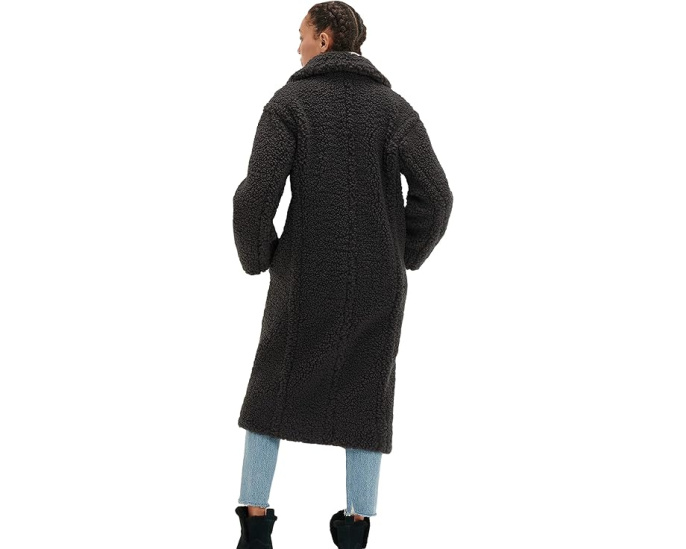 Длинное пальто Gertrude от UGG в стиле тедди на пуговицах