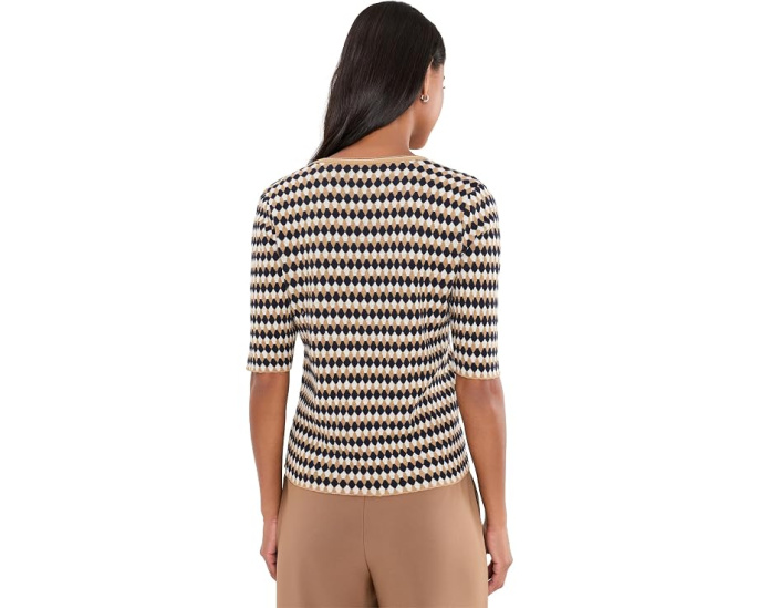 Джемпер NIC+ZOE Angled Jacquard с ромбовидным узором