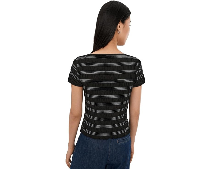 Блуза Madewell с коротким рукавом и сборкой в рубчик