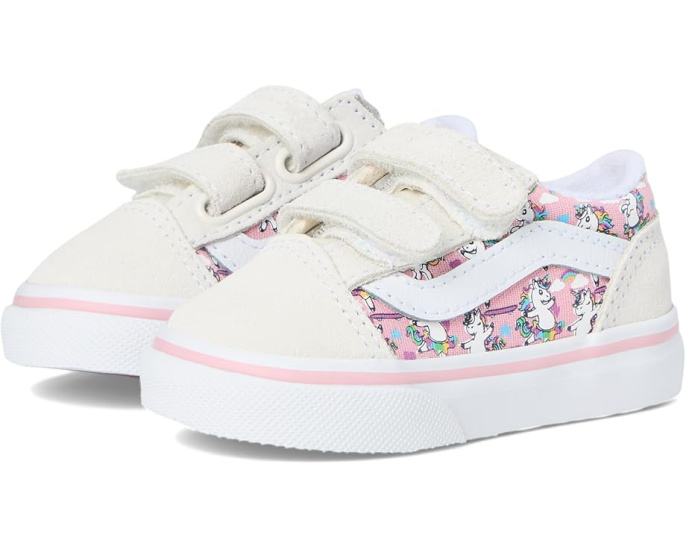 Vans Kids Old Skool V детские кеды с боковой полосой и липучками