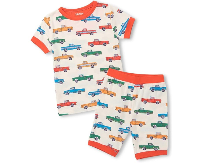 Детская пижама Hatley Trucks с короткими шортами из бамбука