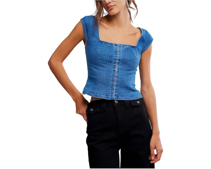 Топ корсет Free People Marilyn Denim Corset из денима