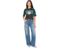 Junk Food Clothing футболка кроп Miami Dolphins со стразами