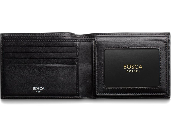 Кошелек для карт Bosca с отстегивающимся ID-футляром из кожи Nappa Vitello
