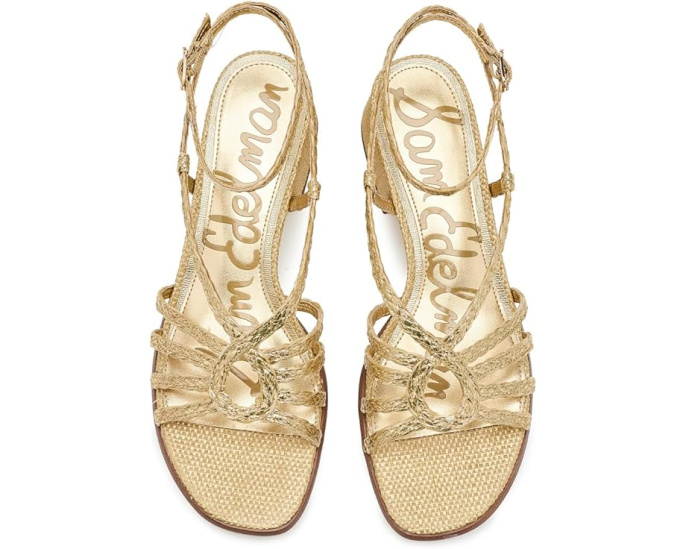 Сандалии Sam Edelman Fletcher на каблуке из рафии