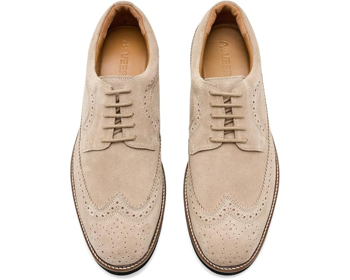 Оксфорды A.Veer Ellis Wingtip из замши с мысом