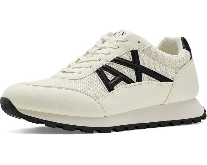 Кроссовки Armani Exchange Drop Sneakers из микрозама и сетки на легкой подошве