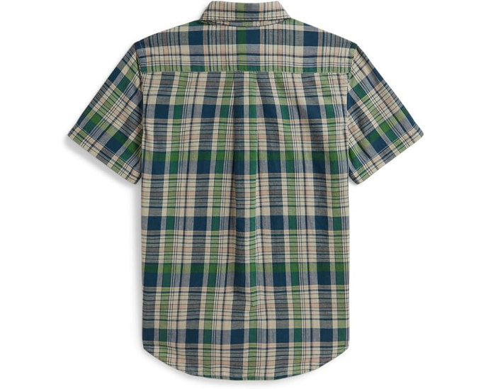 Клетчатая хлопковая рубашка Polo Ralph Lauren для детей белая