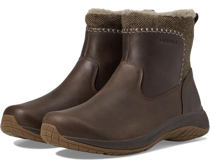 Ботинки Merrell Encore Ice 5 Mid Zip с водонепроницаемой кожей и утеплением