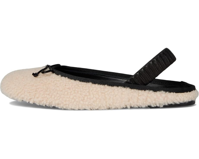 Балетки Stuart Weitzman Prima Bow Shearling Slingback с мехом и бантом