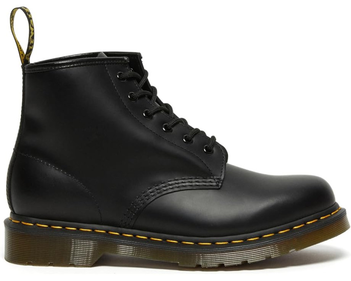Ботинки Dr. Martens 101 Yellow Stitch с гладкой кожей и классической строчкой